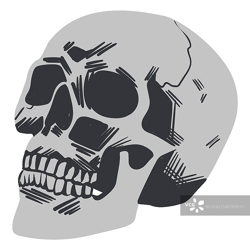 恐怖骷髅扁平风格图片素材