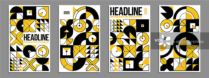 包豪斯风格几何海报封面图片素材