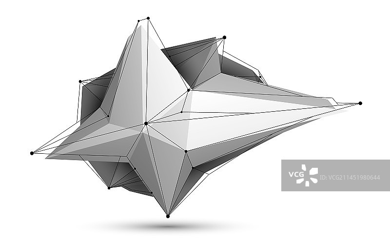 白色背景上的低多边形抽象造型图片素材