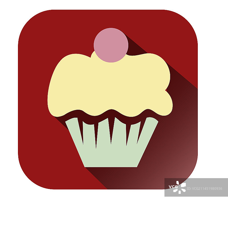 扁平方形纸杯蛋糕图标图片素材