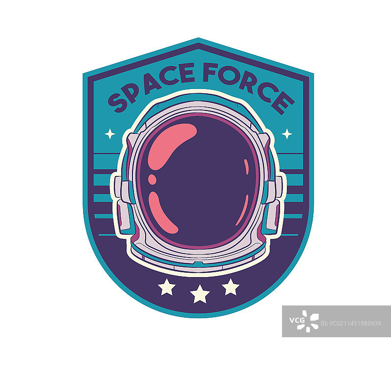 彩色宇航员头盔徽章图片素材