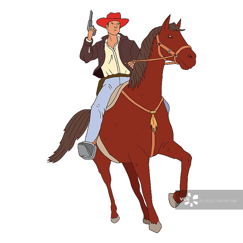 持枪骑马的牛仔图片素材
