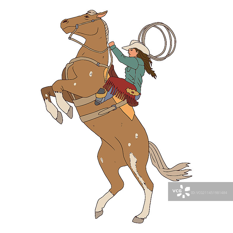 女牛仔骑马图片素材