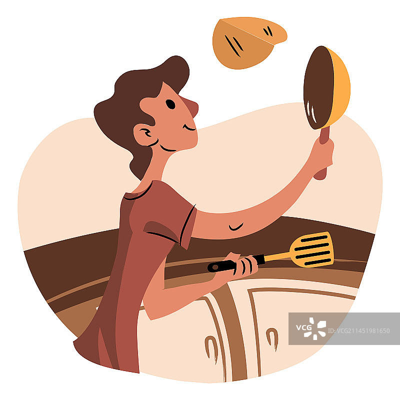 正在翻炒食物的女人图片素材