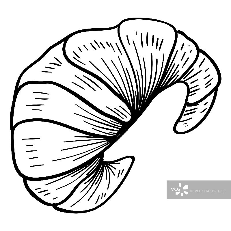手绘牛角包图片素材
