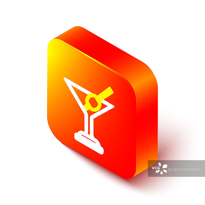 2.5D线条马提尼酒杯图标图片素材