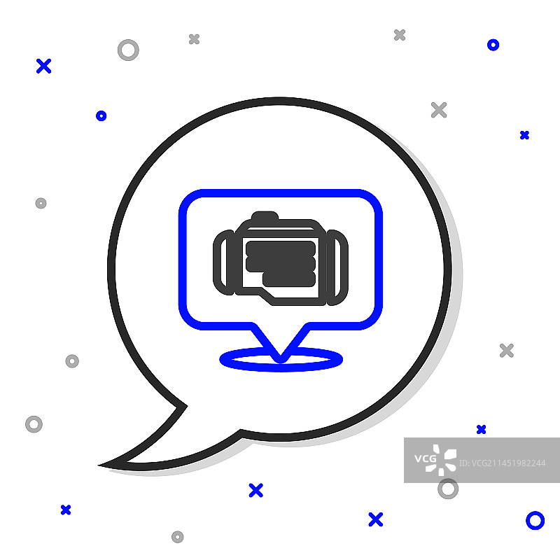 白色背景上的发动机检查线条图标图片素材