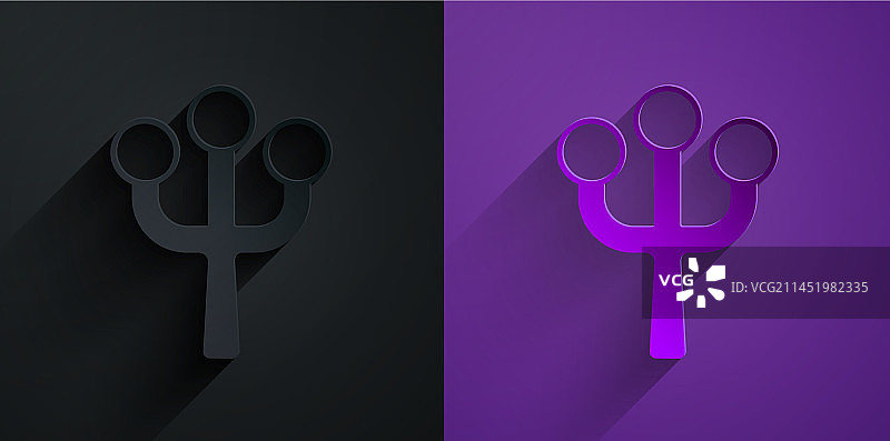 剪纸风梅花树枝图标图片素材