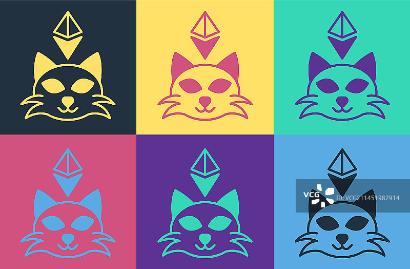 波普艺术NFT数字加密艺术图标图片素材