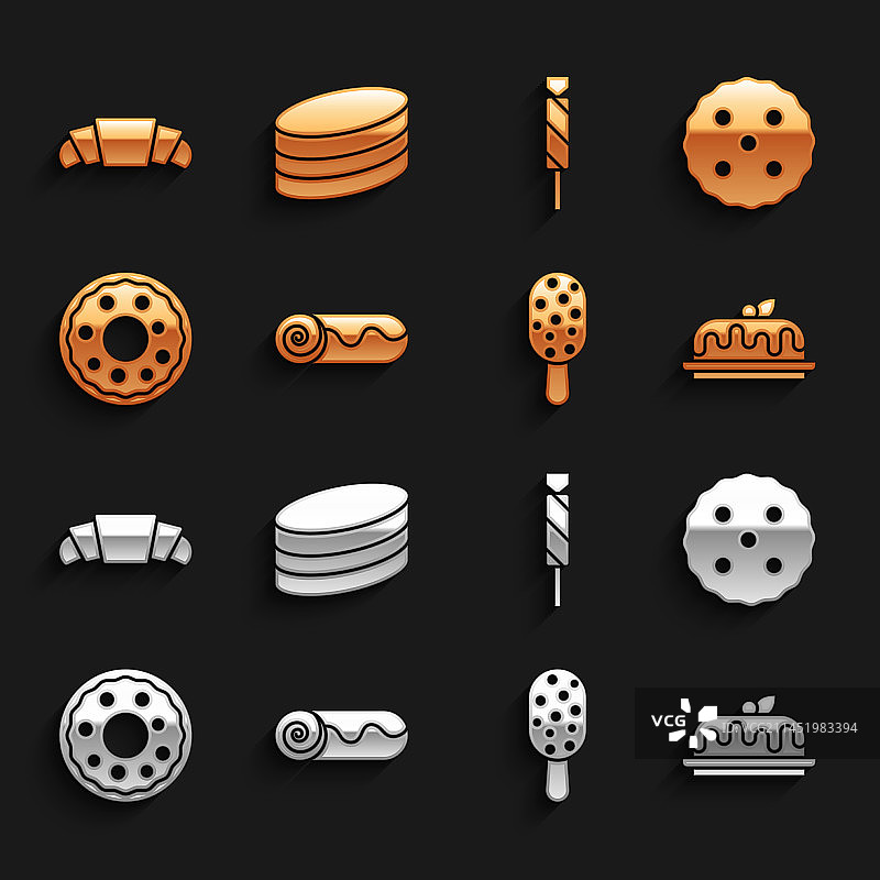 巧克力卷蛋糕饼干组合图片素材