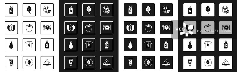 苹果叶面膜套装图片素材