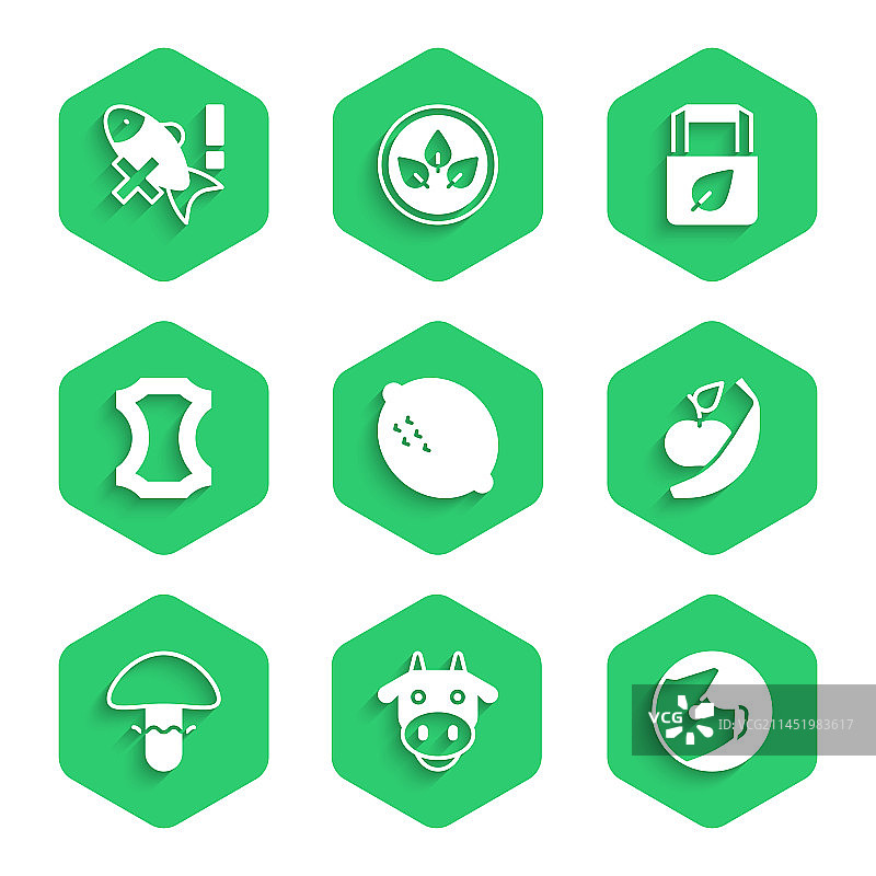 柠檬奶牛头小猪苹果和香蕉套装图片素材