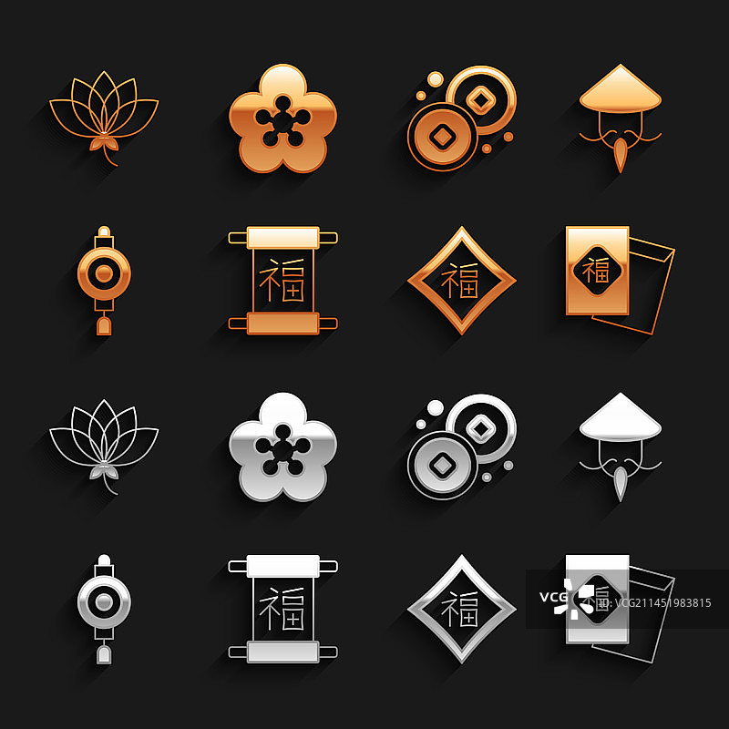 中式新年亚洲斗笠图片素材