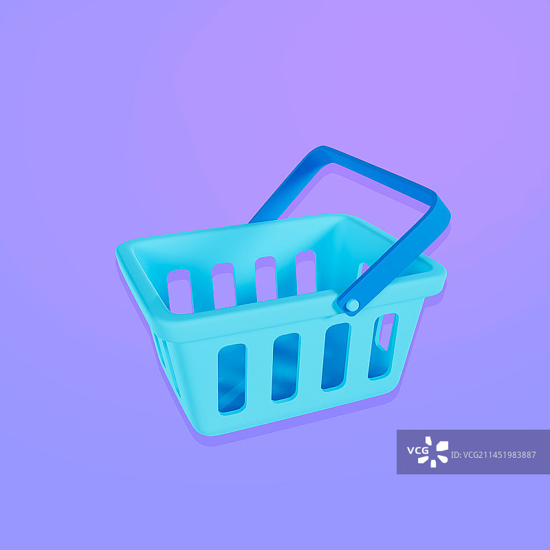 3D立体电商购物篮插画图片素材