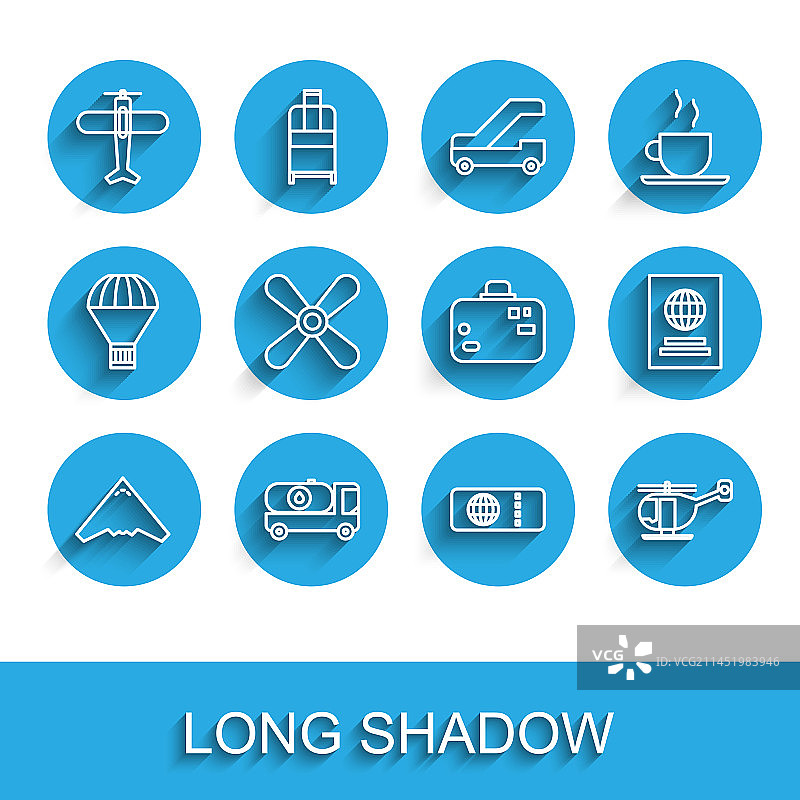 喷气战斗机、油罐车、飞机线条组合图片素材