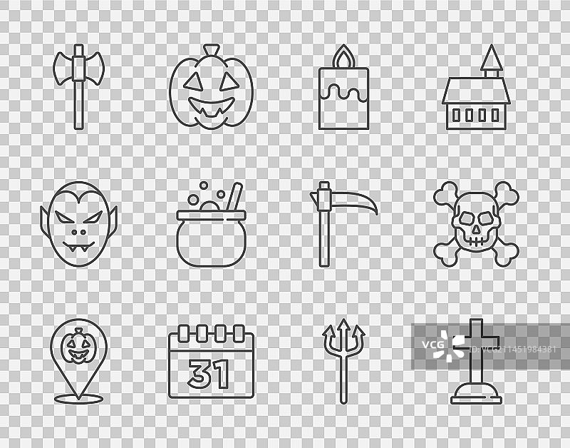 南瓜墓碑燃烧合集图片素材