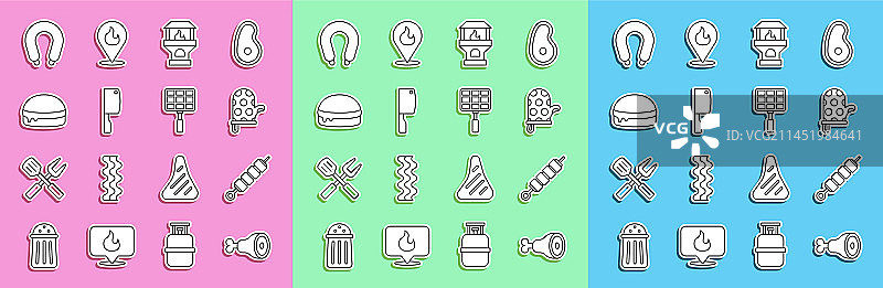 烤鸡腿烤肉串烤箱线稿图片素材