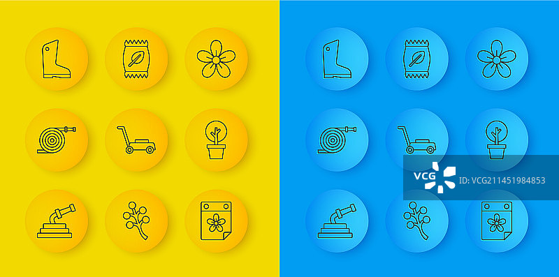 花园水管割草机日历图片素材