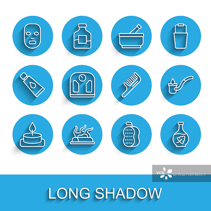 线条香薰蜡烛篝火面部化妆品组合图片素材