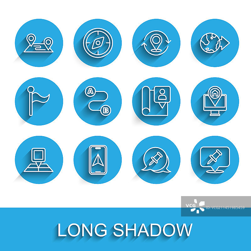 带位置标记的折叠地图城市图片素材