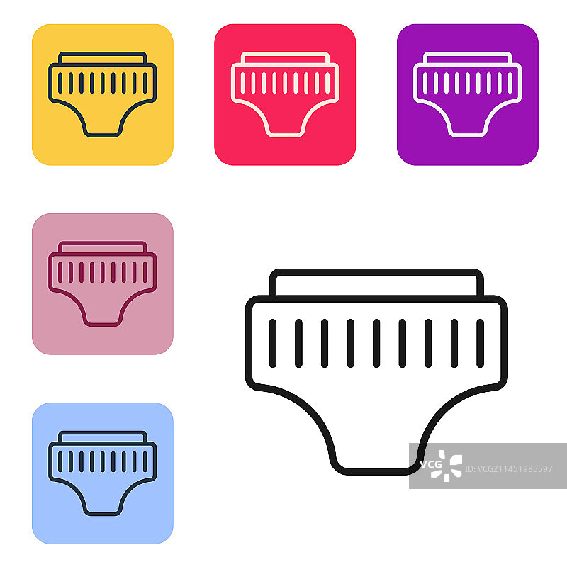 白色背景上的黑色成人纸尿裤图标图片素材
