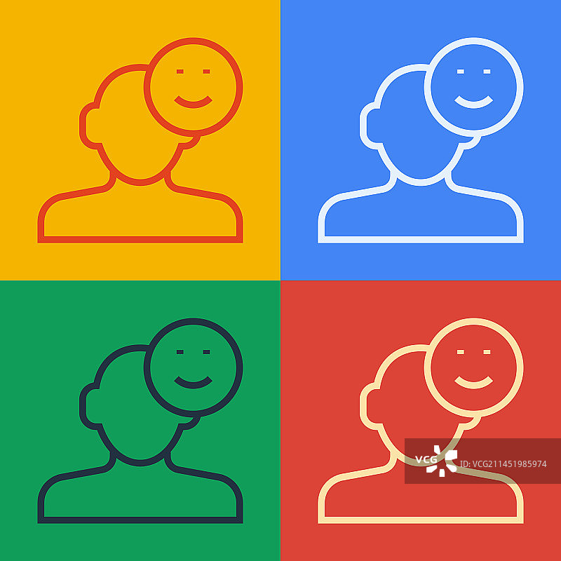 波普艺术线条好心情彩色图标图片素材