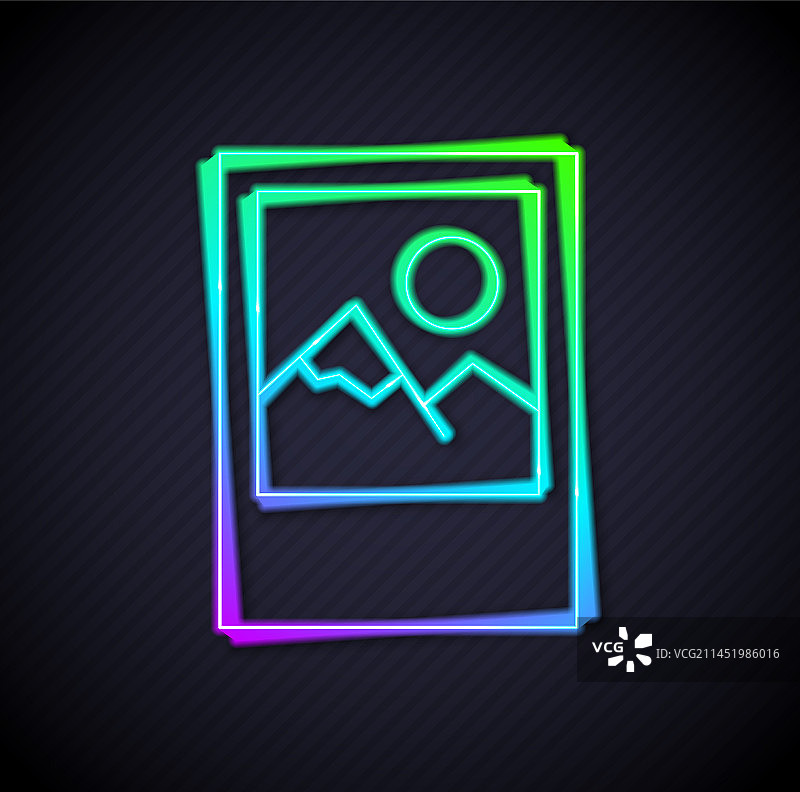 发光霓虹灯相框图标图片素材