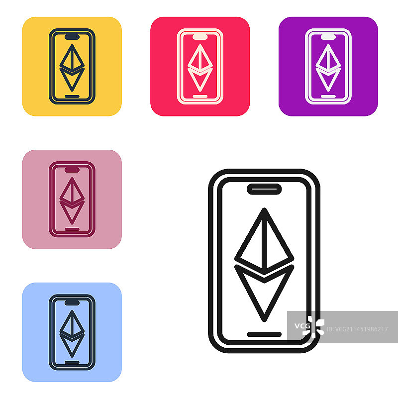 以太坊加密货币图标图片素材