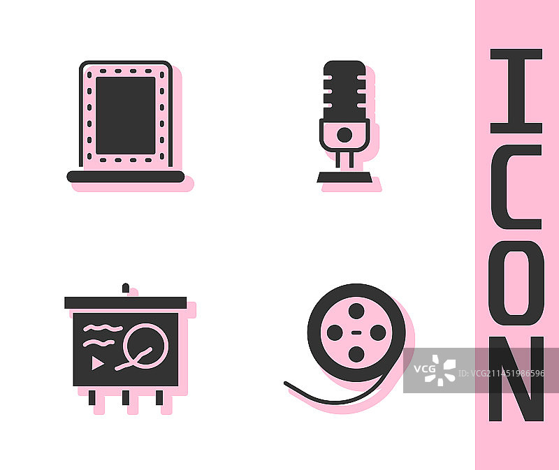 胶卷化妆镜和灯光剧本图片素材