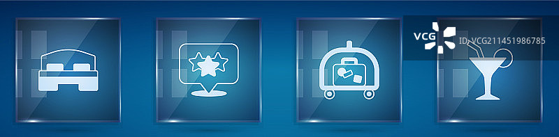 酒店客房床星级行李车图片素材