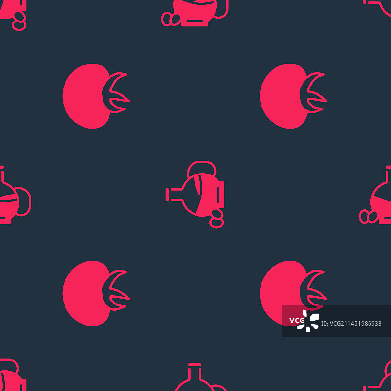 番茄和橄榄油瓶无缝背景套装图片素材