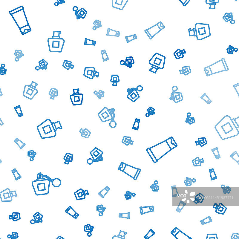 香水乳霜化妆品软管线条组合图片素材