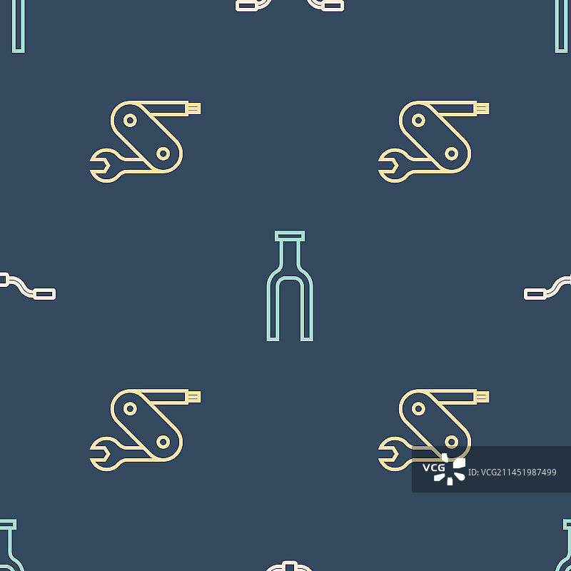 自行车车把瑞士军刀线条图标图片素材