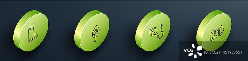 2.5D线条橡胶手套森林风筝图片素材