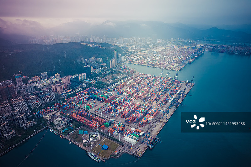 粤港澳大湾区广东省深圳市盐田港码头图片素材