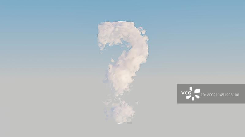 白色3D云问号图片素材