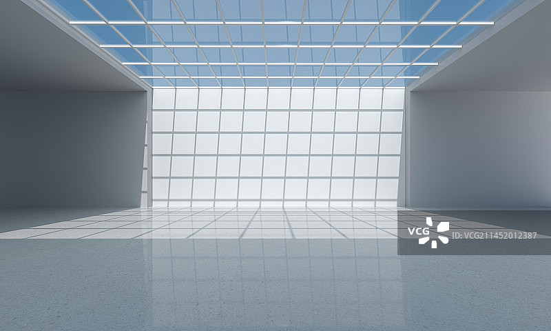 C4D三维玻璃房空间建筑图片素材