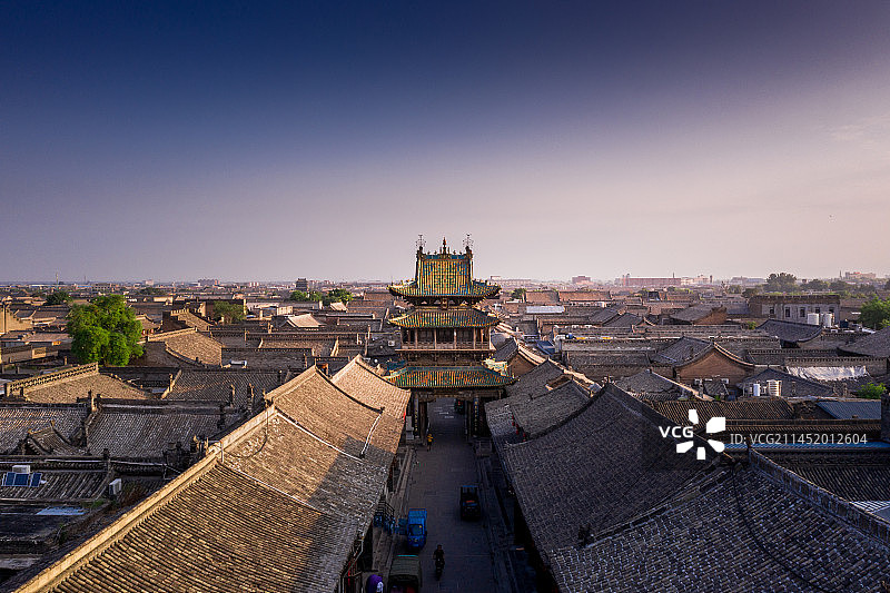 山西平遥古城航拍图片素材