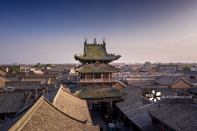 山西平遥古城航拍图片素材