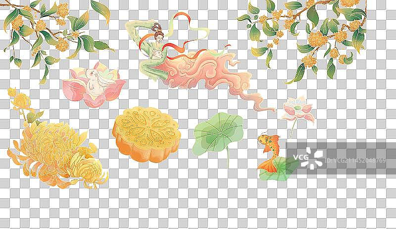 中秋节新中式元素图片素材