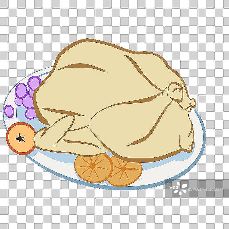 一盘火鸡图片素材