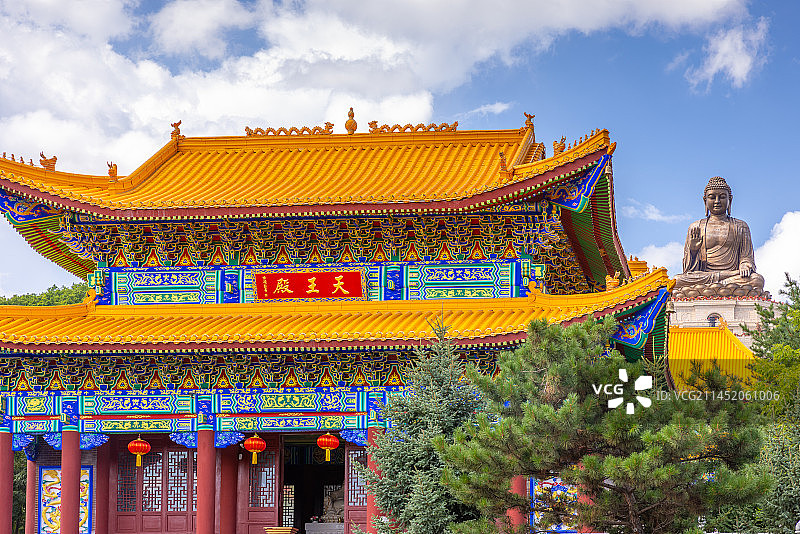 亚洲东北吉林省延边朝鲜族自治州敦化六顶山正觉寺金鼎大佛图片素材