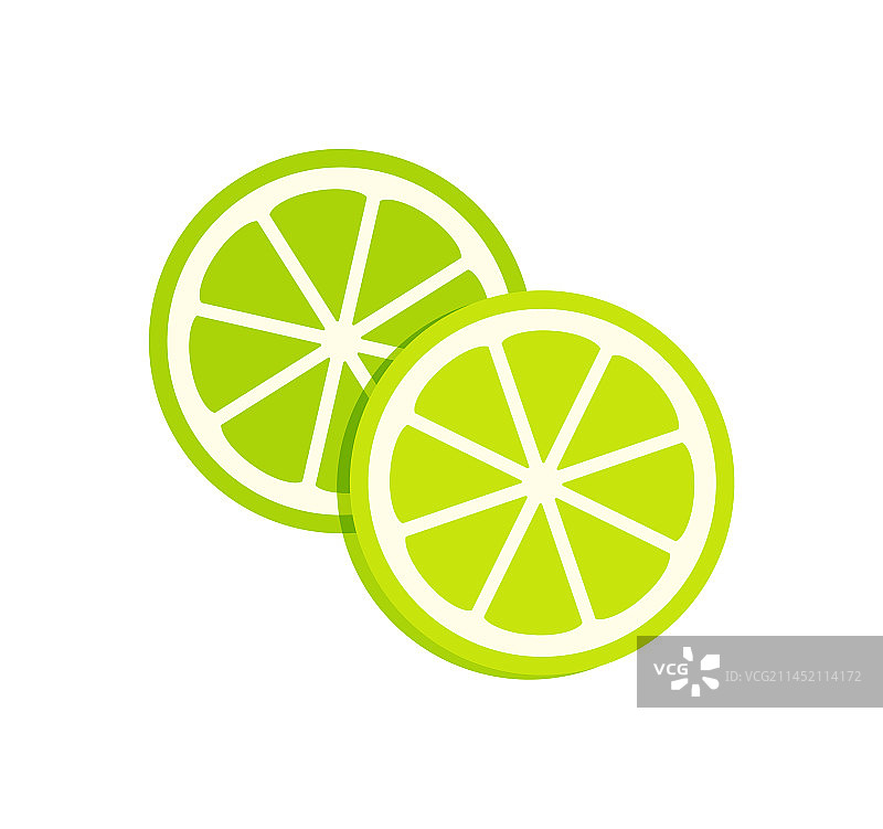 夏季饮品：两片新鲜青柠图片素材