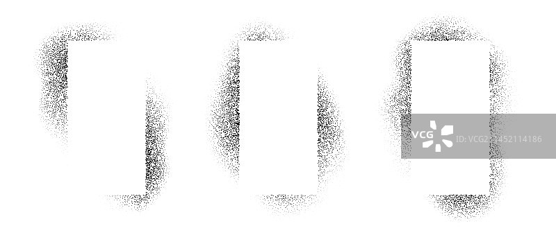 带有喷涂模版效果的细长方形框架图片素材