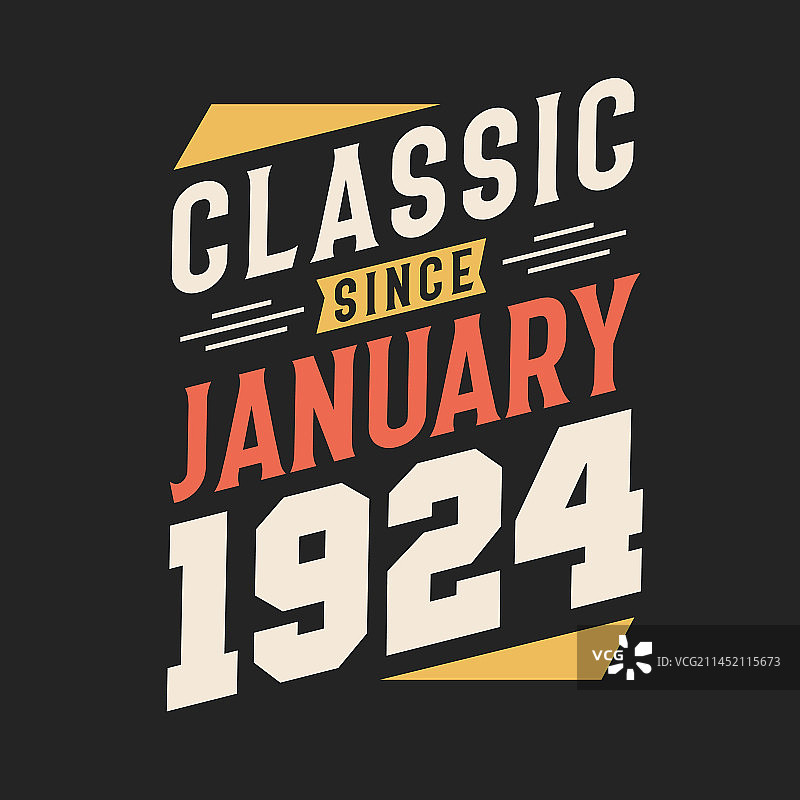1924年1月以来的经典，1924年1月出生图片素材