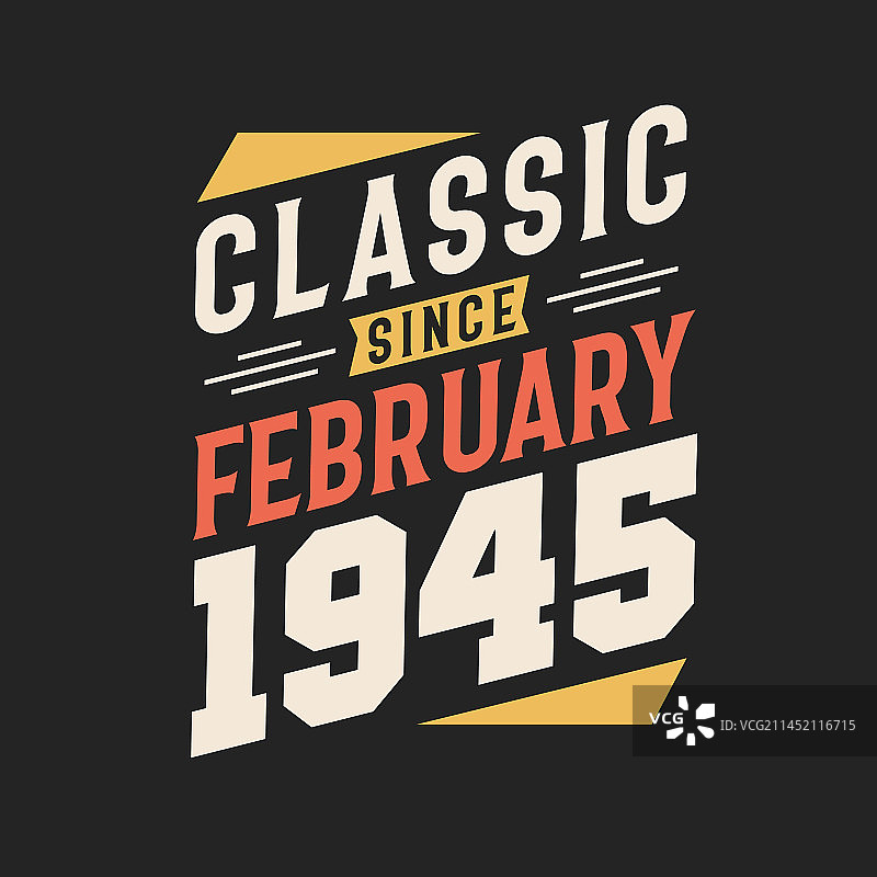 1945年2月出生的复古经典图片素材