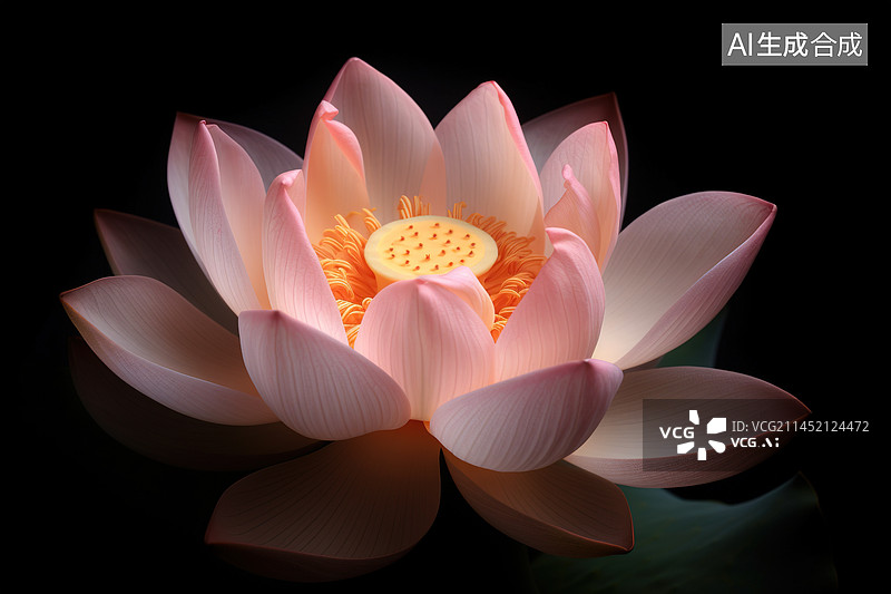 【AI数字艺术】AI生成的插图荷花特写图片素材