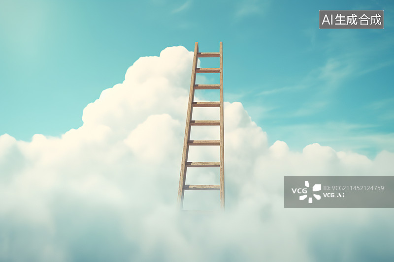 【AI数字艺术】AI生成的插图梯子图片素材