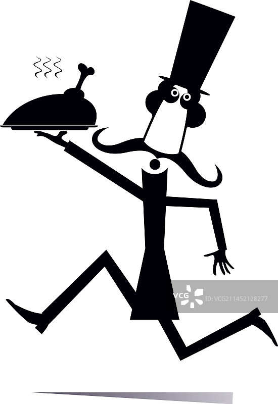 男子端着一盘肉图片素材