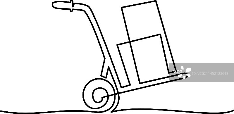 用手推车搬运箱子图片素材